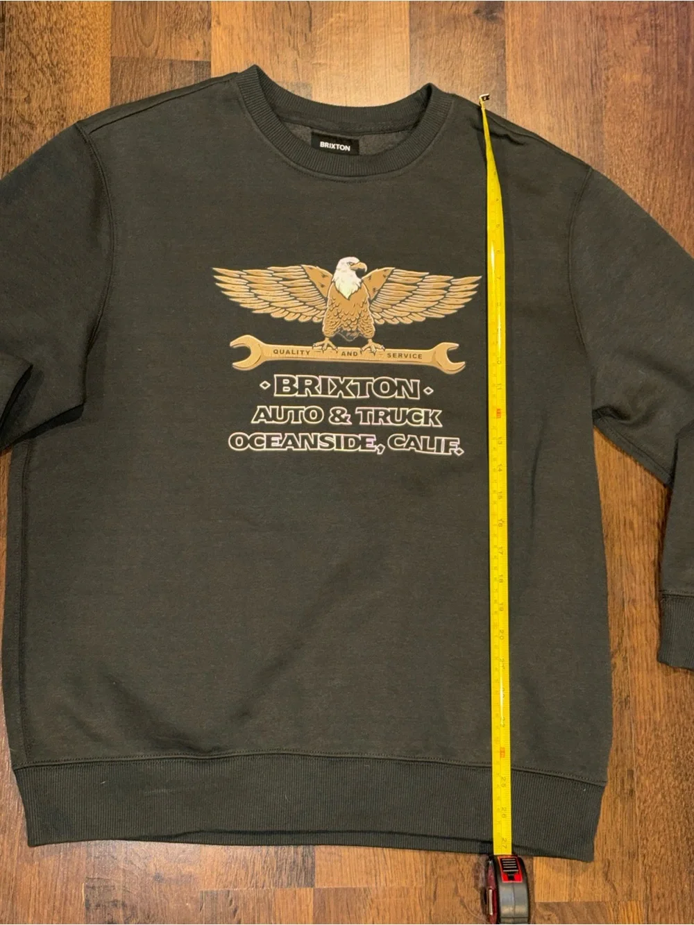 Brixton Mens Crewneck Sweatshirt with Eagle Graphic (size Large)